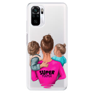 Odolné silikónové puzdro iSaprio - Super Mama - Boy and Girl - Xiaomi Redmi Note 10 / Note 10S