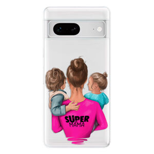 Odolné silikónové puzdro iSaprio - Super Mama - Boy and Girl - Google Pixel 7 5G
