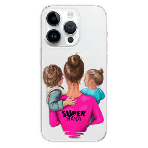 Odolné silikónové puzdro iSaprio - Super Mama - Boy and Girl - iPhone 15 Pro
