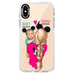 Silikónové púzdro Bumper iSaprio - Mama Mouse Blonde and Boy - iPhone XS
