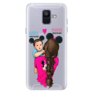 Silikónové puzdro iSaprio - Mama Mouse Brunette and Boy - Samsung Galaxy A6