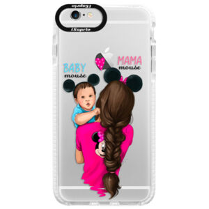 Silikónové púzdro Bumper iSaprio - Mama Mouse Brunette and Boy - iPhone 6/6S