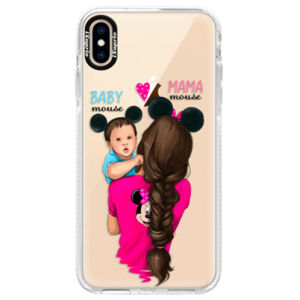 Silikónové púzdro Bumper iSaprio - Mama Mouse Brunette and Boy - iPhone XS Max