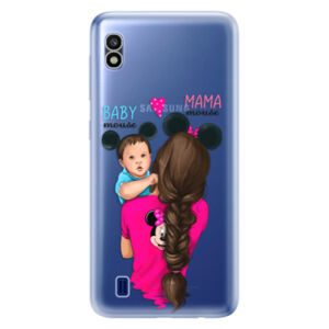 Odolné silikónové puzdro iSaprio - Mama Mouse Brunette and Boy - Samsung Galaxy A10