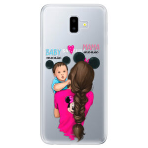 Odolné silikónové puzdro iSaprio - Mama Mouse Brunette and Boy - Samsung Galaxy J6+