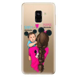 Odolné silikónové puzdro iSaprio - Mama Mouse Brunette and Boy - Samsung Galaxy A8 2018