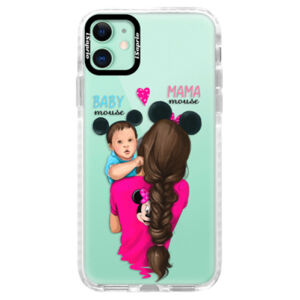 Silikónové puzdro Bumper iSaprio - Mama Mouse Brunette and Boy - iPhone 11