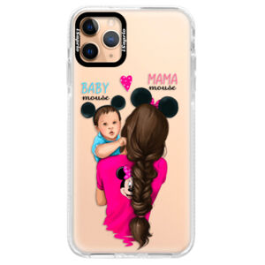 Silikónové puzdro Bumper iSaprio - Mama Mouse Brunette and Boy - iPhone 11 Pro Max