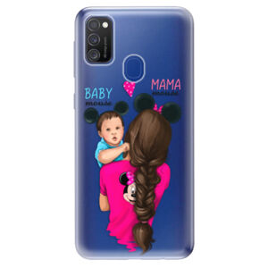 Odolné silikónové puzdro iSaprio - Mama Mouse Brunette and Boy - Samsung Galaxy M21