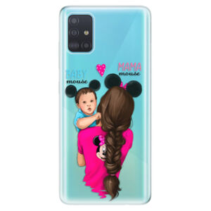 Odolné silikónové puzdro iSaprio - Mama Mouse Brunette and Boy - Samsung Galaxy A51
