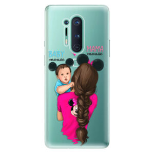 Odolné silikónové puzdro iSaprio - Mama Mouse Brunette and Boy - OnePlus 8 Pro