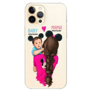 Odolné silikónové puzdro iSaprio - Mama Mouse Brunette and Boy - iPhone 12 Pro Max