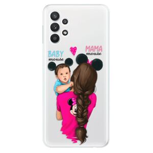 Odolné silikónové puzdro iSaprio - Mama Mouse Brunette and Boy - Samsung Galaxy A32 5G