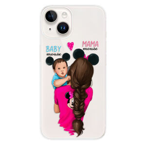 Odolné silikónové puzdro iSaprio - Mama Mouse Brunette and Boy - iPhone 15