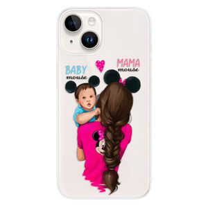 Odolné silikónové puzdro iSaprio - Mama Mouse Brunette and Boy - iPhone 15 Plus
