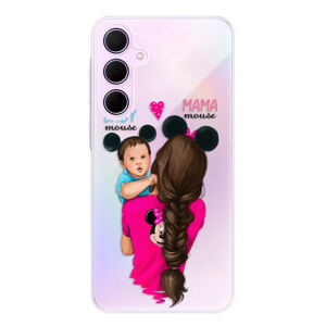Odolné silikónové puzdro iSaprio - Mama Mouse Brunette and Boy - Samsung Galaxy A35 5G