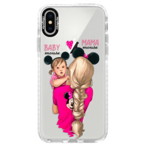 Silikónové púzdro Bumper iSaprio - Mama Mouse Blond and Girl - iPhone X