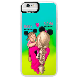 Neónové puzdro Blue iSaprio - Mama Mouse Blond and Girl - iPhone 6 Plus/6S Plus