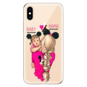 Odolné silikónové puzdro iSaprio - Mama Mouse Blond and Girl - iPhone XS