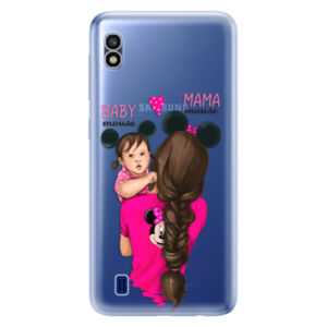 Odolné silikónové puzdro iSaprio - Mama Mouse Brunette and Girl - Samsung Galaxy A10
