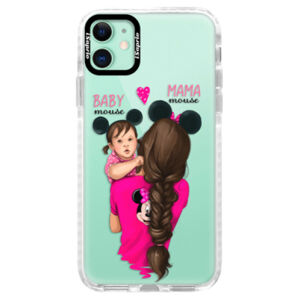 Silikónové puzdro Bumper iSaprio - Mama Mouse Brunette and Girl - iPhone 11
