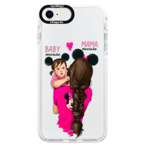 Silikónové puzdro Bumper iSaprio - Mama Mouse Brunette and Girl - iPhone SE 2020