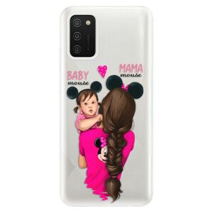 Odolné silikónové puzdro iSaprio - Mama Mouse Brunette and Girl - Samsung Galaxy A02s