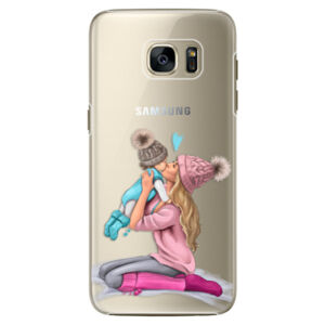 Plastové puzdro iSaprio - Kissing Mom - Blond and Boy - Samsung Galaxy S7 Edge