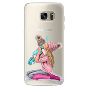 Silikónové puzdro iSaprio - Kissing Mom - Blond and Boy - Samsung Galaxy S7 Edge