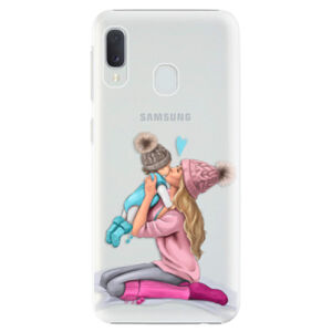 Plastové puzdro iSaprio - Kissing Mom - Blond and Boy - Samsung Galaxy A20e