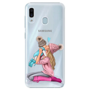 Plastové puzdro iSaprio - Kissing Mom - Blond and Boy - Samsung Galaxy A30