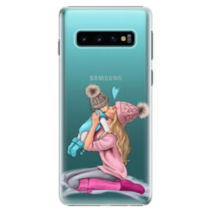 Plastové puzdro iSaprio - Kissing Mom - Blond and Boy - Samsung Galaxy S10