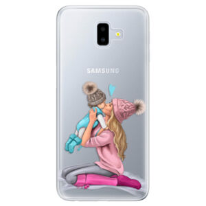 Odolné silikónové puzdro iSaprio - Kissing Mom - Blond and Boy - Samsung Galaxy J6+