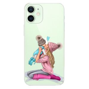 Plastové puzdro iSaprio - Kissing Mom - Blond and Boy - iPhone 12 mini