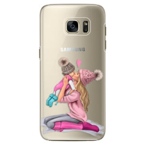 Plastové puzdro iSaprio - Kissing Mom - Blond and Girl - Samsung Galaxy S7 Edge