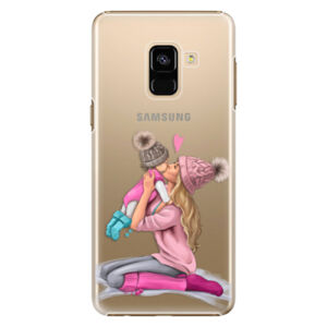 Plastové puzdro iSaprio - Kissing Mom - Blond and Girl - Samsung Galaxy A8 2018