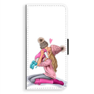 Flipové puzdro iSaprio - Kissing Mom - Blond and Girl - Samsung Galaxy A8 Plus
