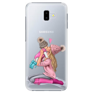Plastové puzdro iSaprio - Kissing Mom - Blond and Girl - Samsung Galaxy J6+