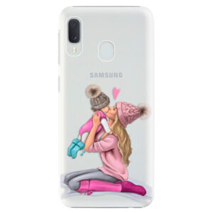 Plastové puzdro iSaprio - Kissing Mom - Blond and Girl - Samsung Galaxy A20e