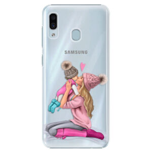 Plastové puzdro iSaprio - Kissing Mom - Blond and Girl - Samsung Galaxy A30