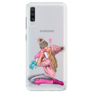 Plastové puzdro iSaprio - Kissing Mom - Blond and Girl - Samsung Galaxy A70
