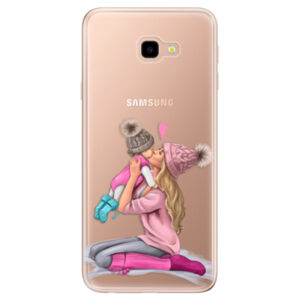 Odolné silikónové puzdro iSaprio - Kissing Mom - Blond and Girl - Samsung Galaxy J4+