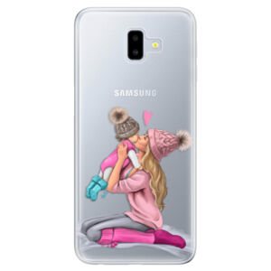 Odolné silikónové puzdro iSaprio - Kissing Mom - Blond and Girl - Samsung Galaxy J6+