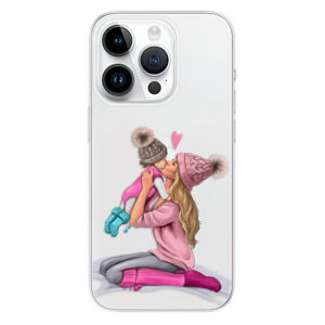 Odolné silikónové puzdro iSaprio - Kissing Mom - Blond and Girl - iPhone 15 Pro