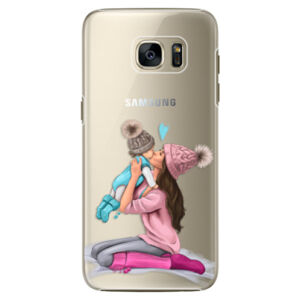 Plastové puzdro iSaprio - Kissing Mom - Brunette and Boy - Samsung Galaxy S7 Edge