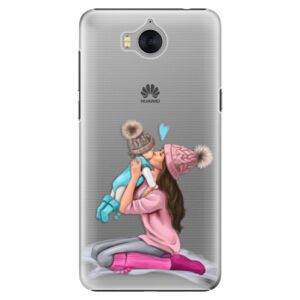 Plastové puzdro iSaprio - Kissing Mom - Brunette and Boy - Huawei Y5 2017 / Y6 2017
