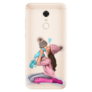 Silikónové puzdro iSaprio - Kissing Mom - Brunette and Boy - Xiaomi Redmi 5 Plus