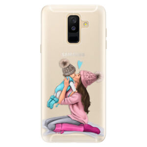 Silikónové puzdro iSaprio - Kissing Mom - Brunette and Boy - Samsung Galaxy A6+
