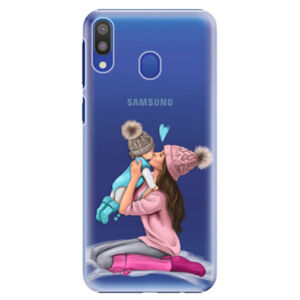 Plastové puzdro iSaprio - Kissing Mom - Brunette and Boy - Samsung Galaxy M20