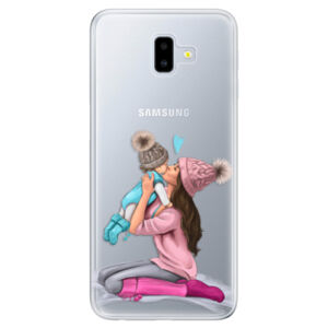 Odolné silikónové puzdro iSaprio - Kissing Mom - Brunette and Boy - Samsung Galaxy J6+